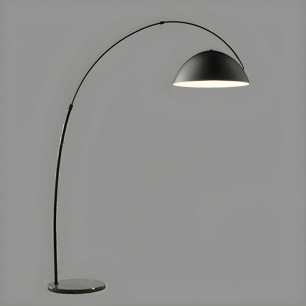 Grand lampadaire moderne minimaliste en métal à dôme arqué réglable