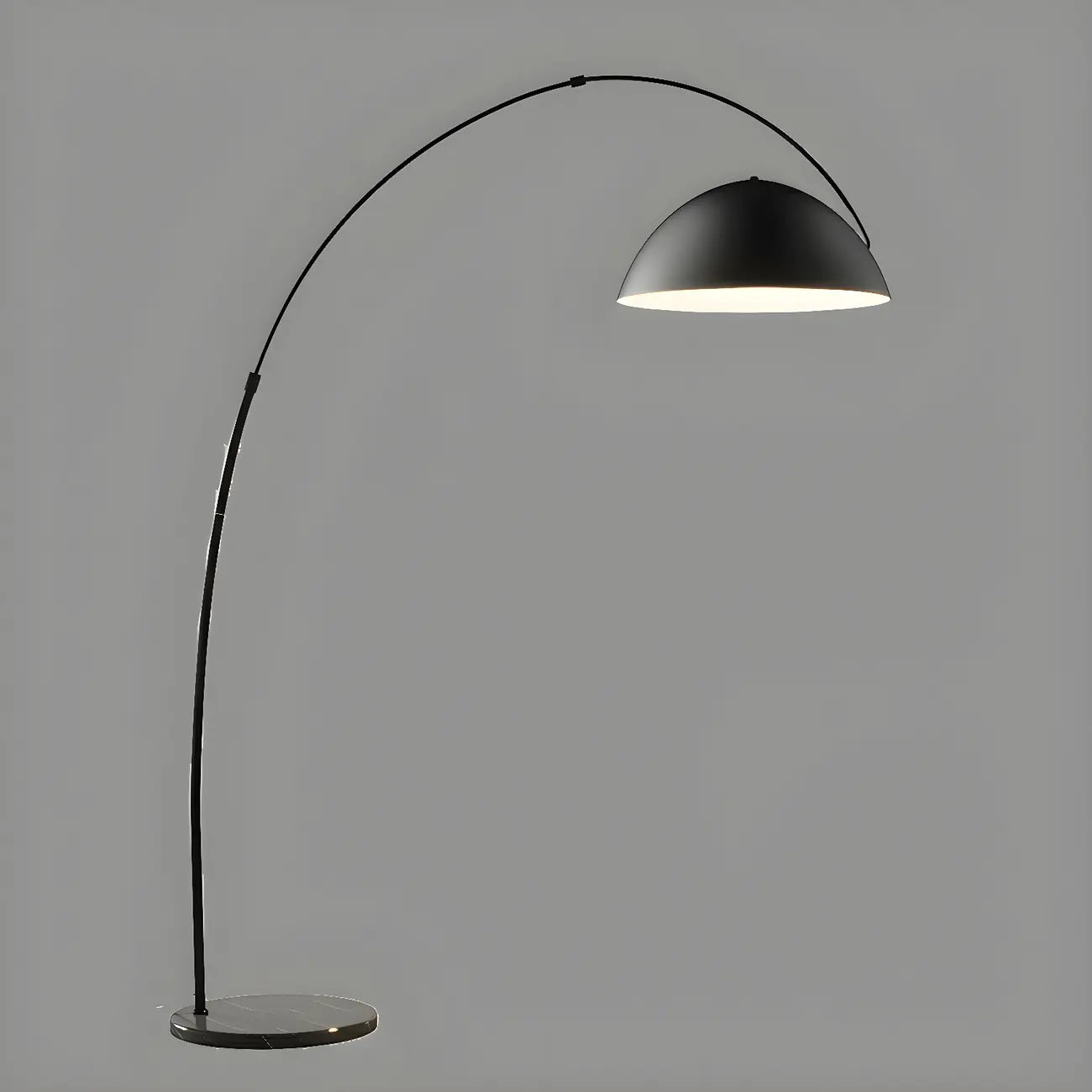 Grand lampadaire moderne minimaliste en métal à dôme arqué réglable