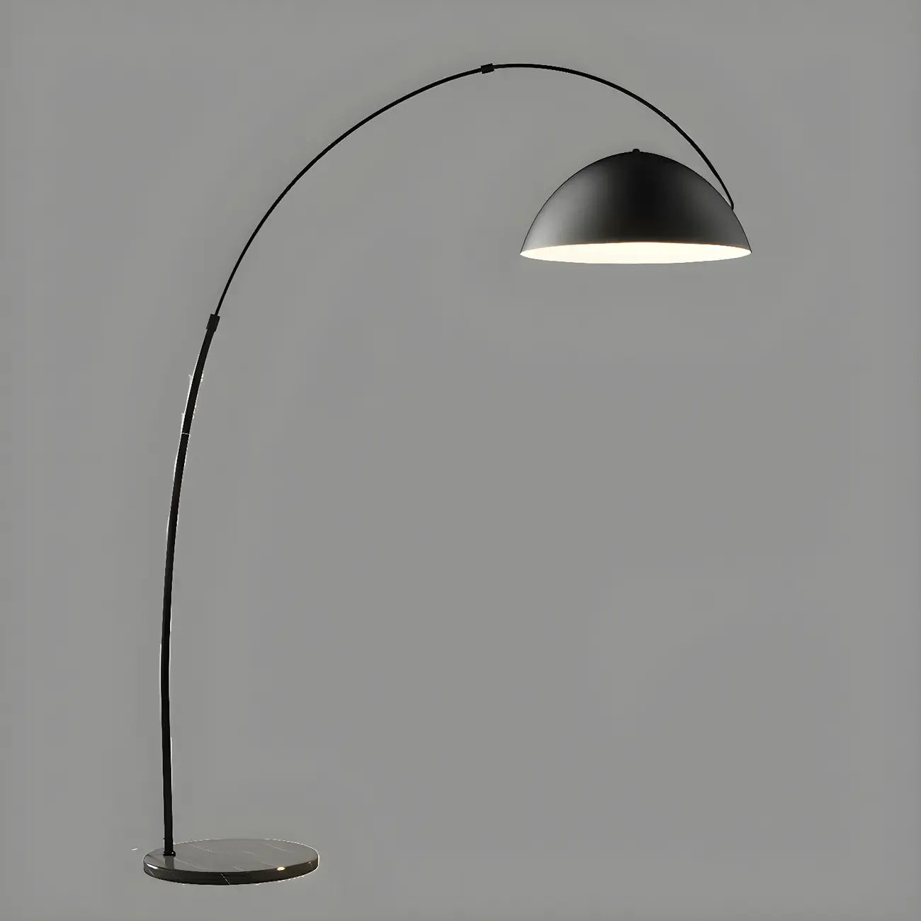 Grand lampadaire moderne minimaliste en métal à dôme arqué réglable