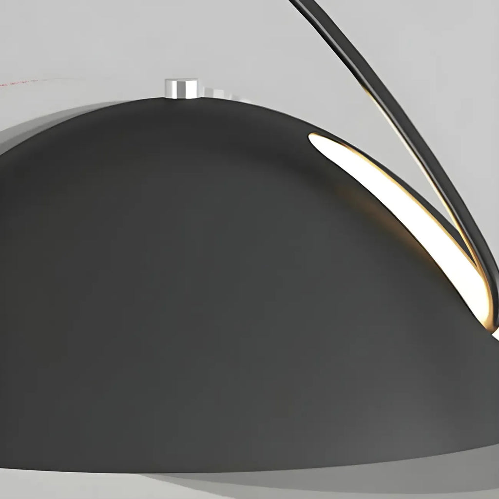 Grand lampadaire moderne minimaliste en métal à dôme arqué réglable