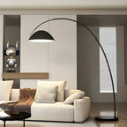 Grand lampadaire moderne minimaliste en métal à dôme arqué réglable