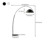 Grand lampadaire moderne minimaliste en métal à dôme arqué réglable