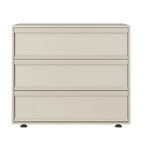 Table de chevet contemporaine en bois vert olive à 2 tiroirs