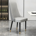 Chaise de salle à manger moderne en cuir avec dossier entièrement rembourré