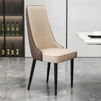 Chaise de salle à manger moderne en cuir avec dossier entièrement rembourré