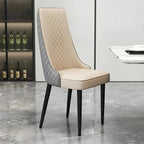 Chaise de salle à manger moderne en cuir avec dossier entièrement rembourré