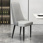 Chaise de salle à manger moderne en cuir avec dossier entièrement rembourré