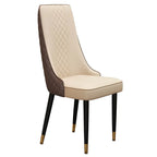 Chaise de salle à manger moderne en cuir avec dossier entièrement rembourré