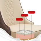 Chaise de salle à manger moderne en cuir avec dossier entièrement rembourré