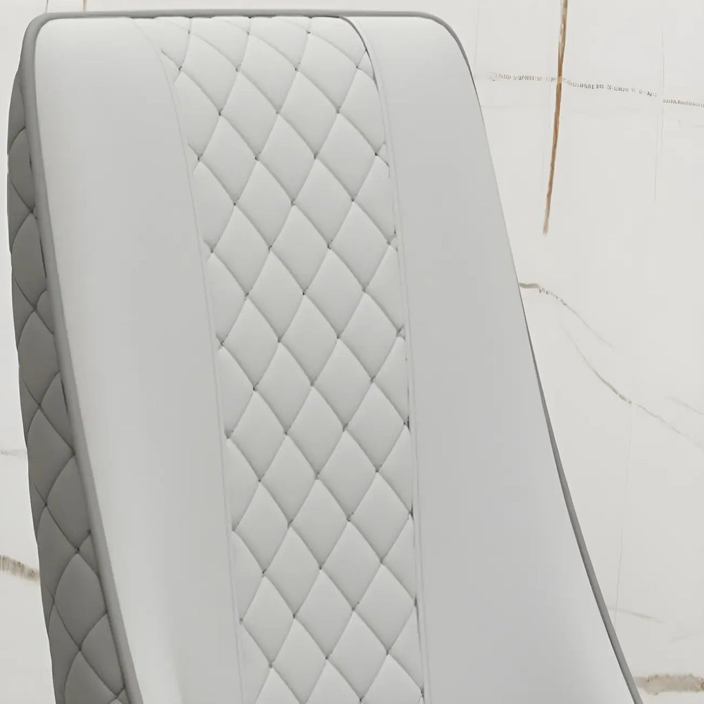 Chaise de salle à manger moderne en cuir avec dossier entièrement rembourré