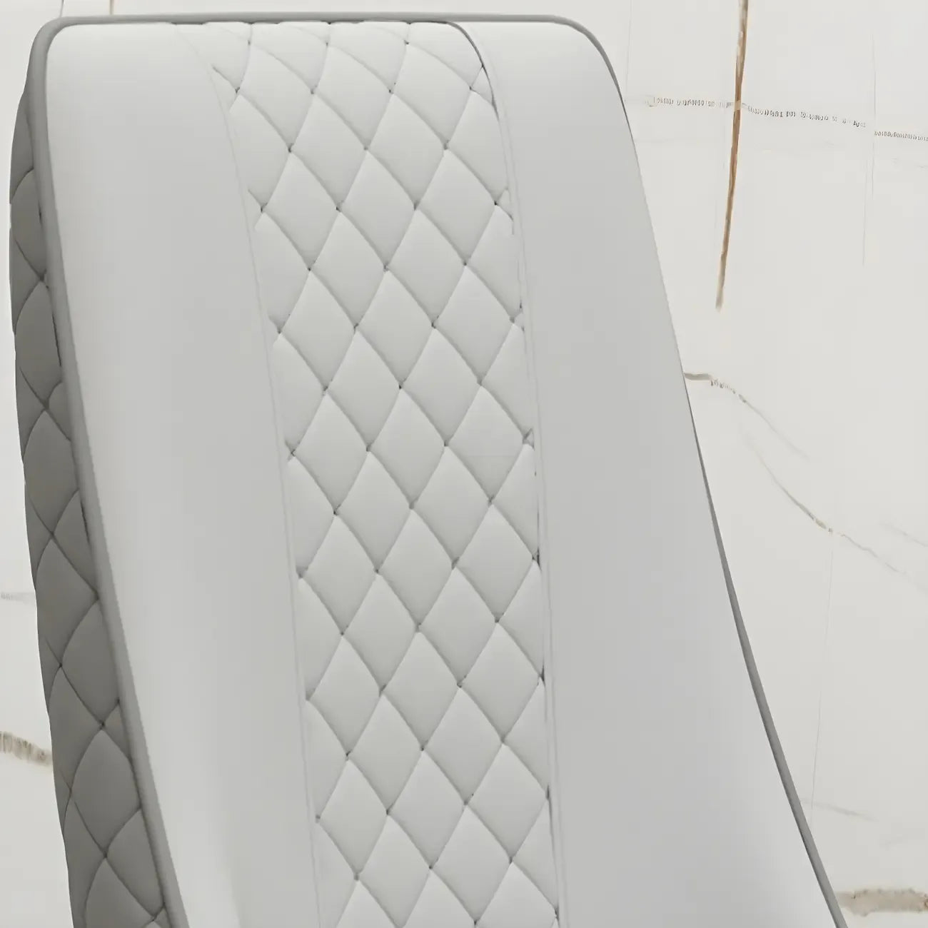 Chaise de salle à manger moderne en cuir avec dossier entièrement rembourré