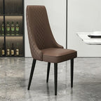 Chaise de salle à manger moderne en cuir avec dossier entièrement rembourré