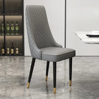 Chaise de salle à manger moderne en cuir avec dossier entièrement rembourré