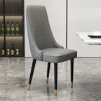 Chaise de salle à manger moderne en cuir avec dossier entièrement rembourré