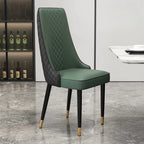 Chaise de salle à manger moderne en cuir avec dossier entièrement rembourré