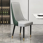 Chaise de salle à manger moderne en cuir avec dossier entièrement rembourré