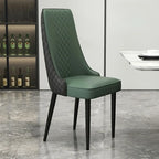 Chaise de salle à manger moderne en cuir avec dossier entièrement rembourré