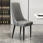 Chaise de salle à manger moderne en cuir avec dossier entièrement rembourré