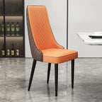 Chaise de salle à manger moderne en cuir avec dossier entièrement rembourré