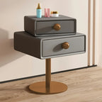Table de chevet étroite en similicuir avec tiroir pivotant pour chambre à coucher