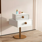 Table de chevet étroite en similicuir avec tiroir pivotant pour chambre à coucher