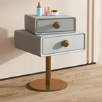Table de chevet étroite en similicuir avec tiroir pivotant pour chambre à coucher