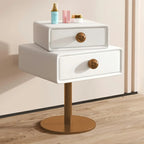 Table de chevet étroite en similicuir avec tiroir pivotant pour chambre à coucher