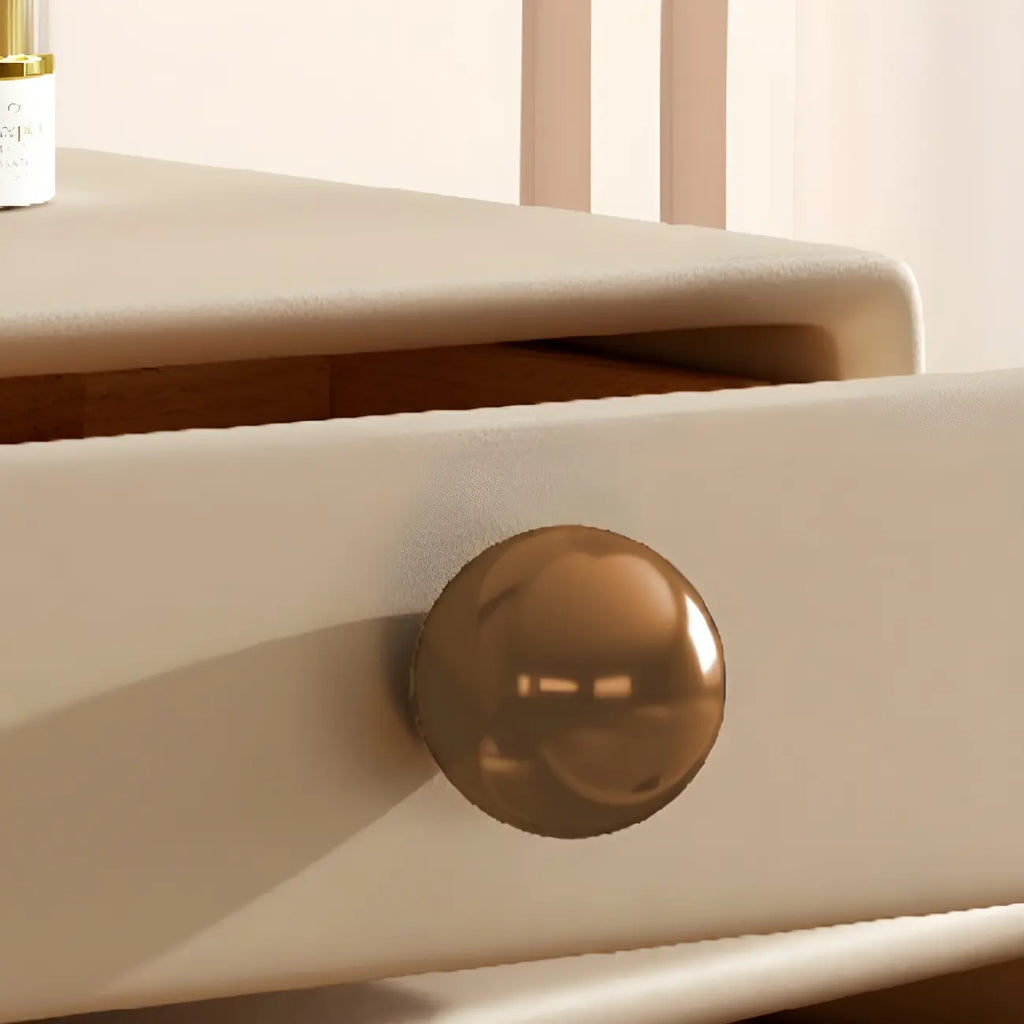 Table de chevet étroite en similicuir avec tiroir pivotant pour chambre à coucher