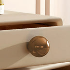 Table de chevet étroite en similicuir avec tiroir pivotant pour chambre à coucher