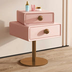 Table de chevet étroite en similicuir avec tiroir pivotant pour chambre à coucher
