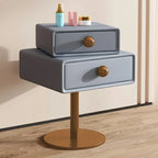 Table de chevet étroite en similicuir avec tiroir pivotant pour chambre à coucher