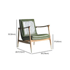 Fauteuil moderne en cuir vert avec dossier haut