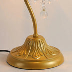 Lampe de table géométrique dorée à LED et cristal pour la décoration de chambre