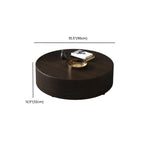 Table basse ronde scandinave en bois marron avec rangement