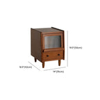 Table de chevet compacte en bois massif marron avec rangement