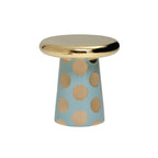 Table d'appoint ronde glamour en céramique or rose avec rangement