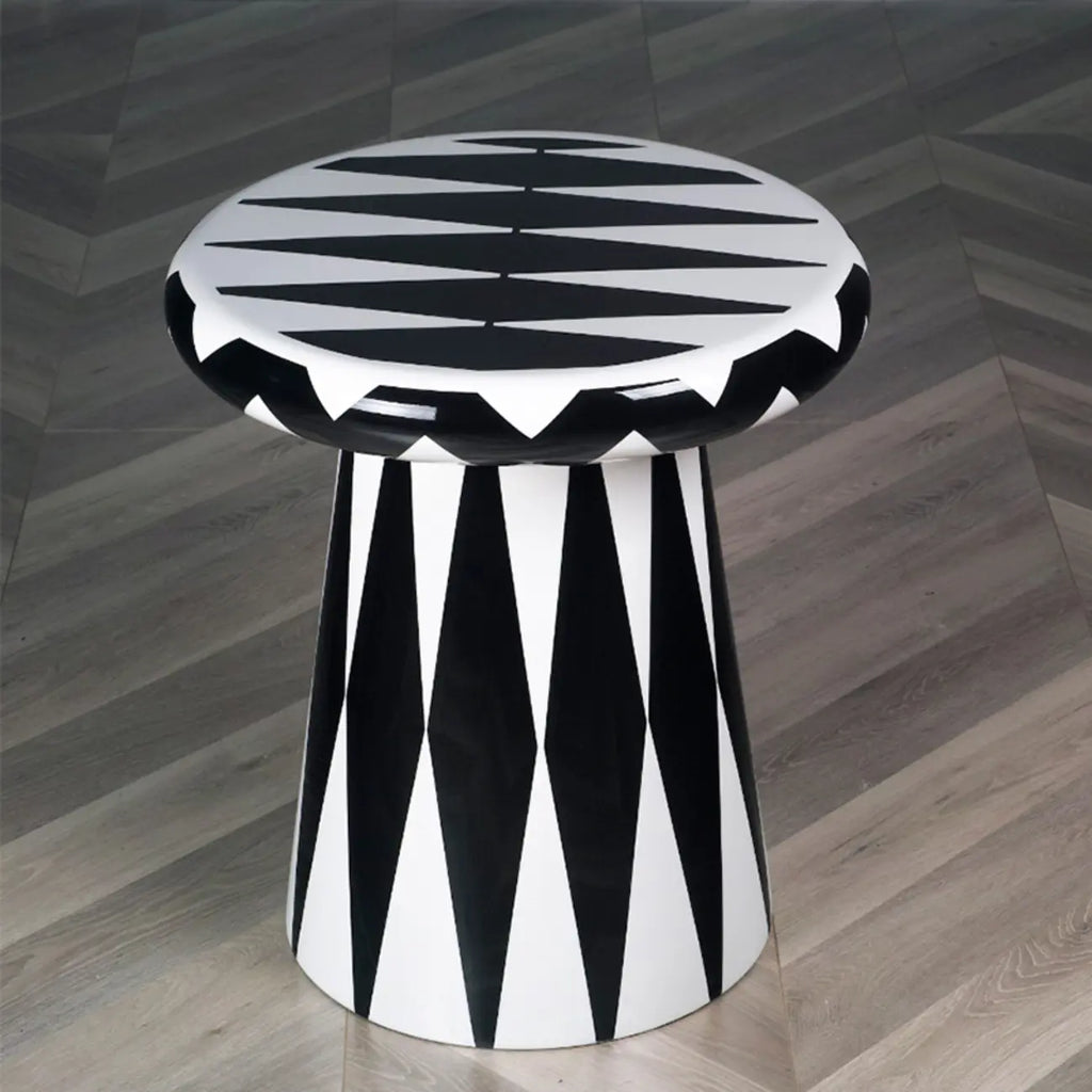 Table d'appoint ronde glamour en céramique or rose avec rangement