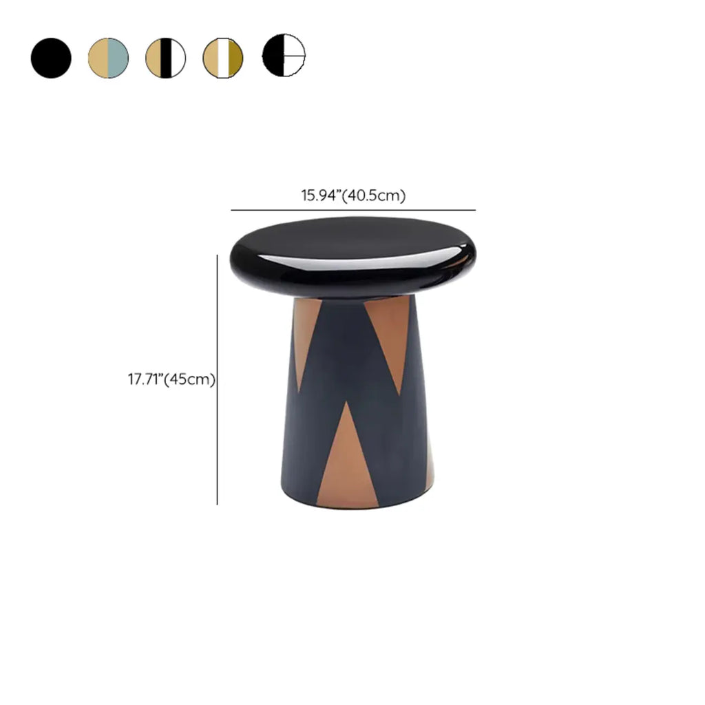 Table d'appoint ronde glamour en céramique or rose avec rangement