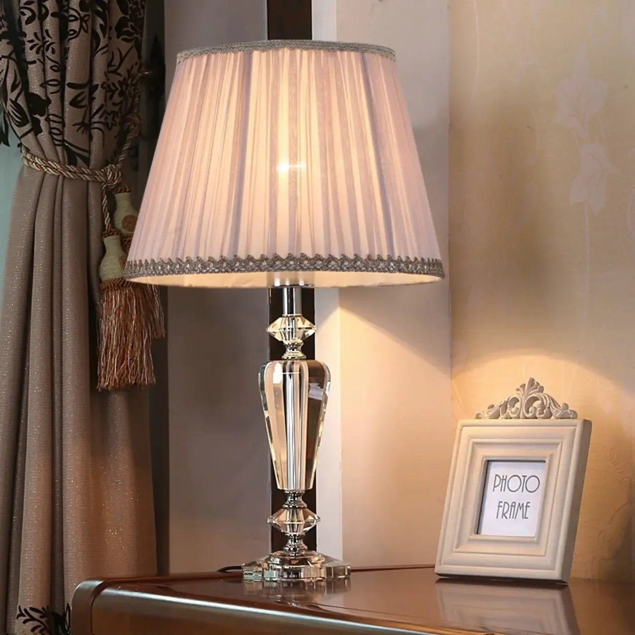 Lampe de table géométrique multicolore en cristal pour éclairage de chevet