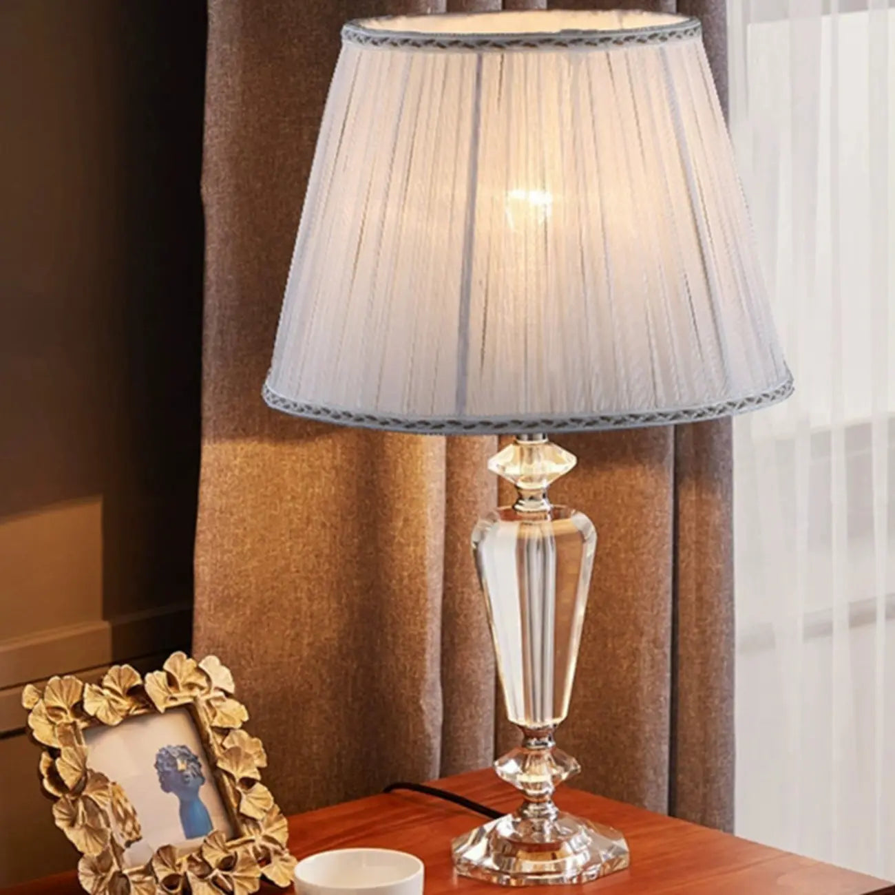 Lampe de table géométrique multicolore en cristal pour éclairage de chevet