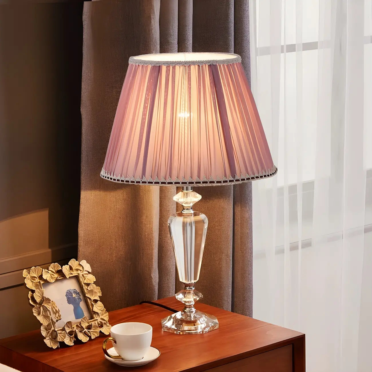 Lampe de table géométrique multicolore en cristal pour éclairage de chevet