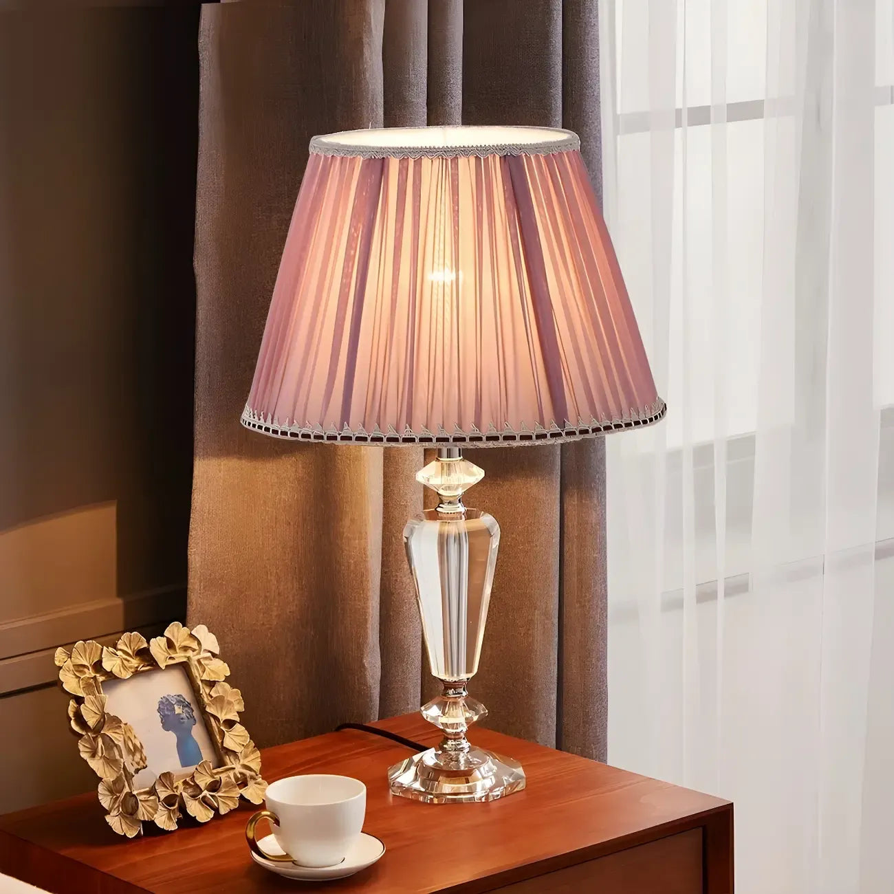 Lampe de table géométrique multicolore en cristal pour éclairage de chevet