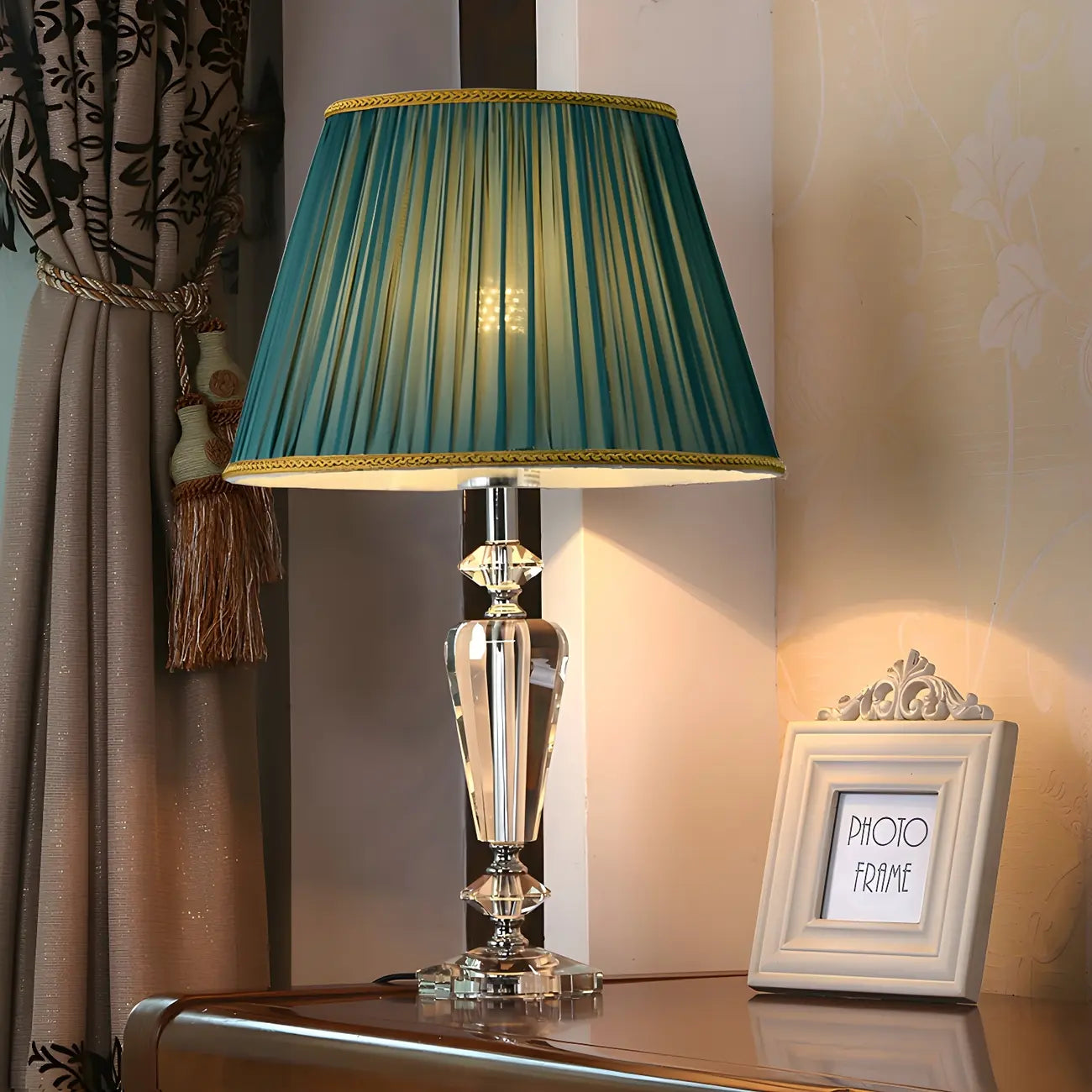 Lampe de table géométrique multicolore en cristal pour éclairage de chevet