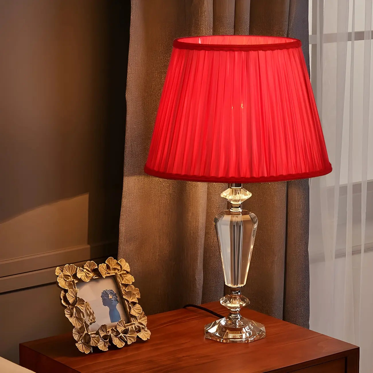 Lampe de table géométrique multicolore en cristal pour éclairage de chevet