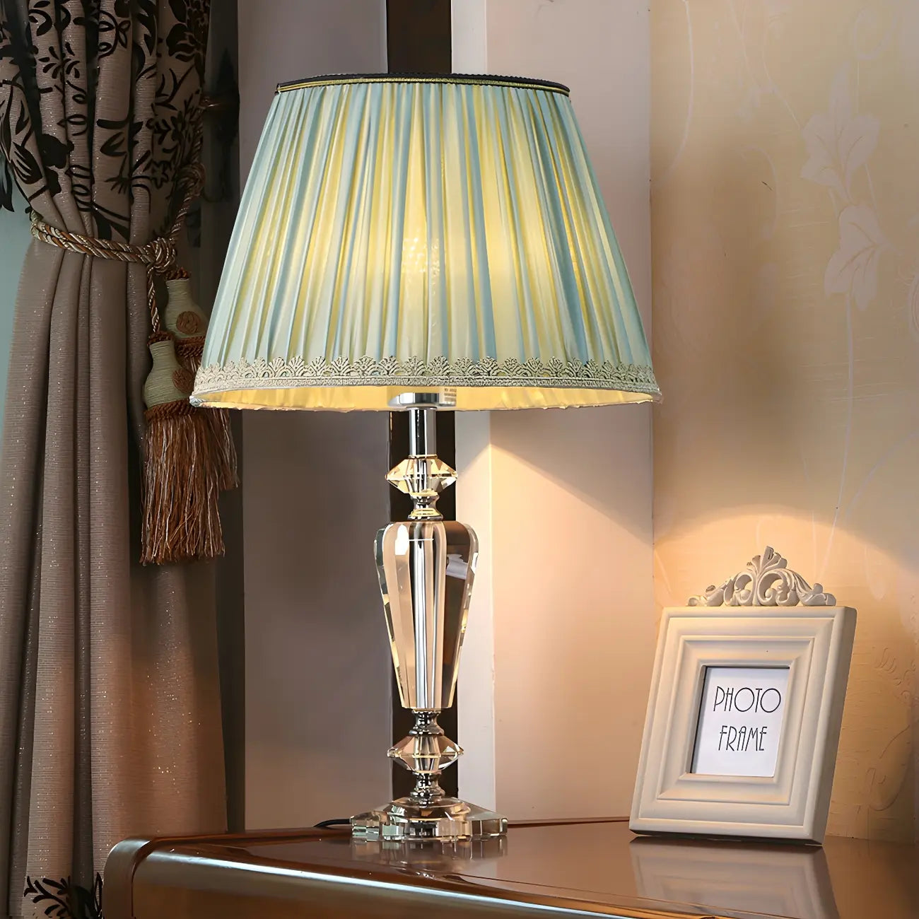 Lampe de table géométrique multicolore en cristal pour éclairage de chevet