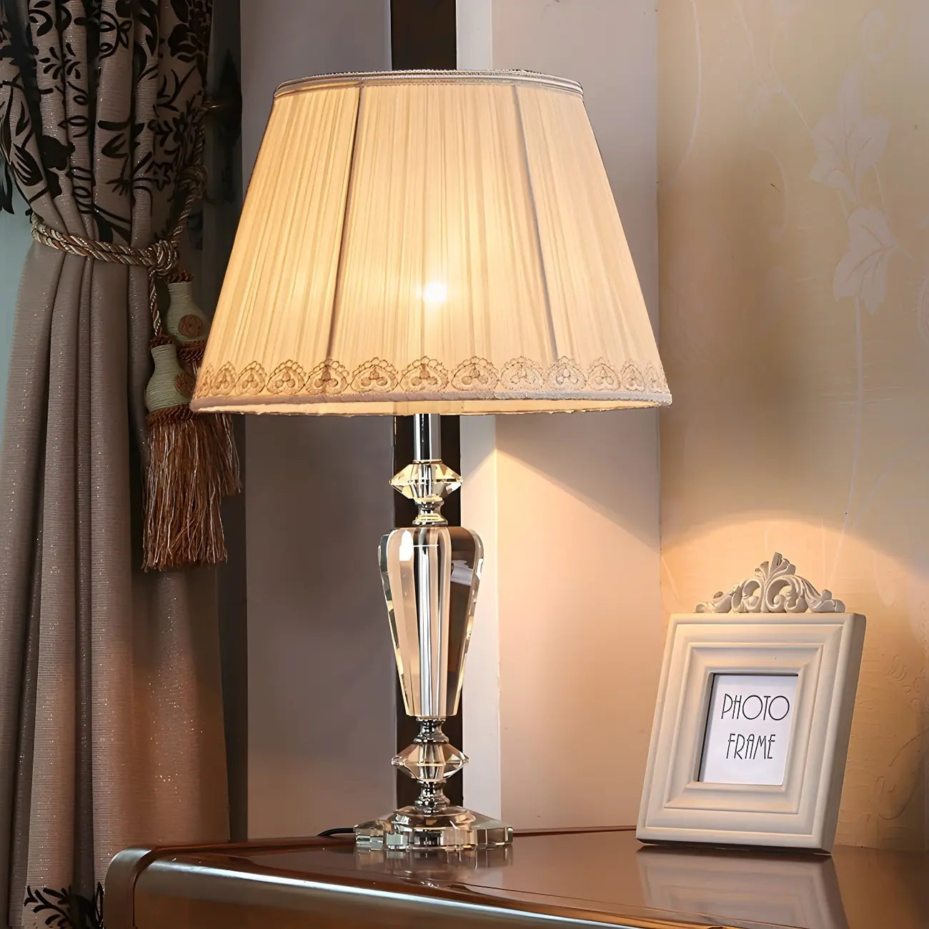 Lampe de table géométrique multicolore en cristal pour éclairage de chevet