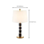 Lampe de bureau élégante en tissu blanc noble et pierre.