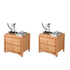 Table de chevet étroite à 2 tiroirs en bois noir pour chambre à coucher