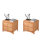 Table de chevet étroite à 2 tiroirs en bois noir pour chambre à coucher