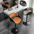 Tabourets de bar pivotants contemporains en cuir avec accoudoirs